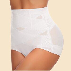TUMMY CONTROL Women's Shapewear -High Waisted - Seamless - WHITE - Size Large